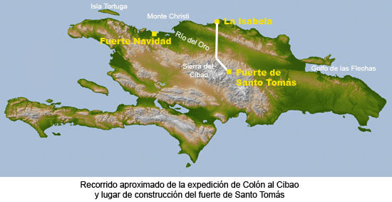 Exploracion de Colon de la isla la española
